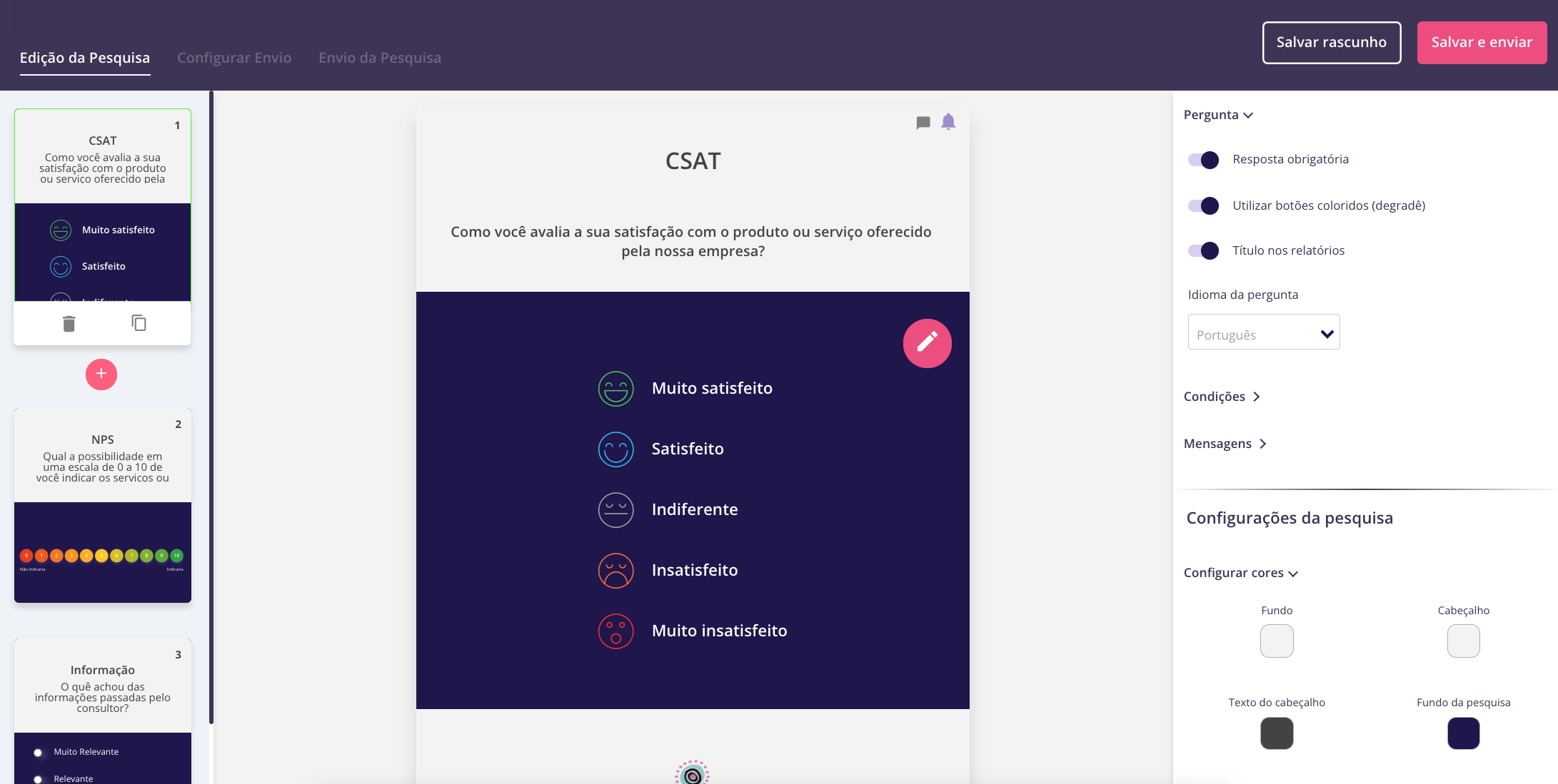 Customização de pesquisa